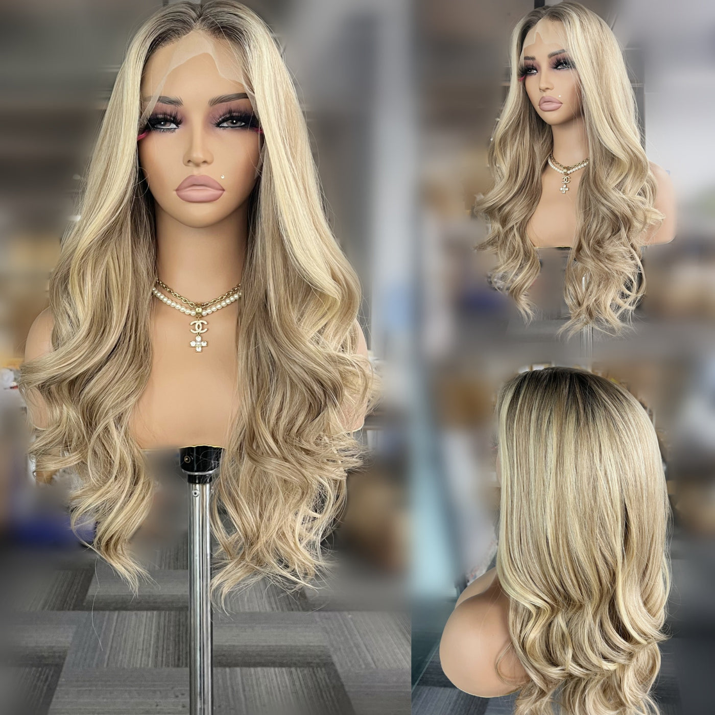 Blond Blend Wavy Synthetic Wig